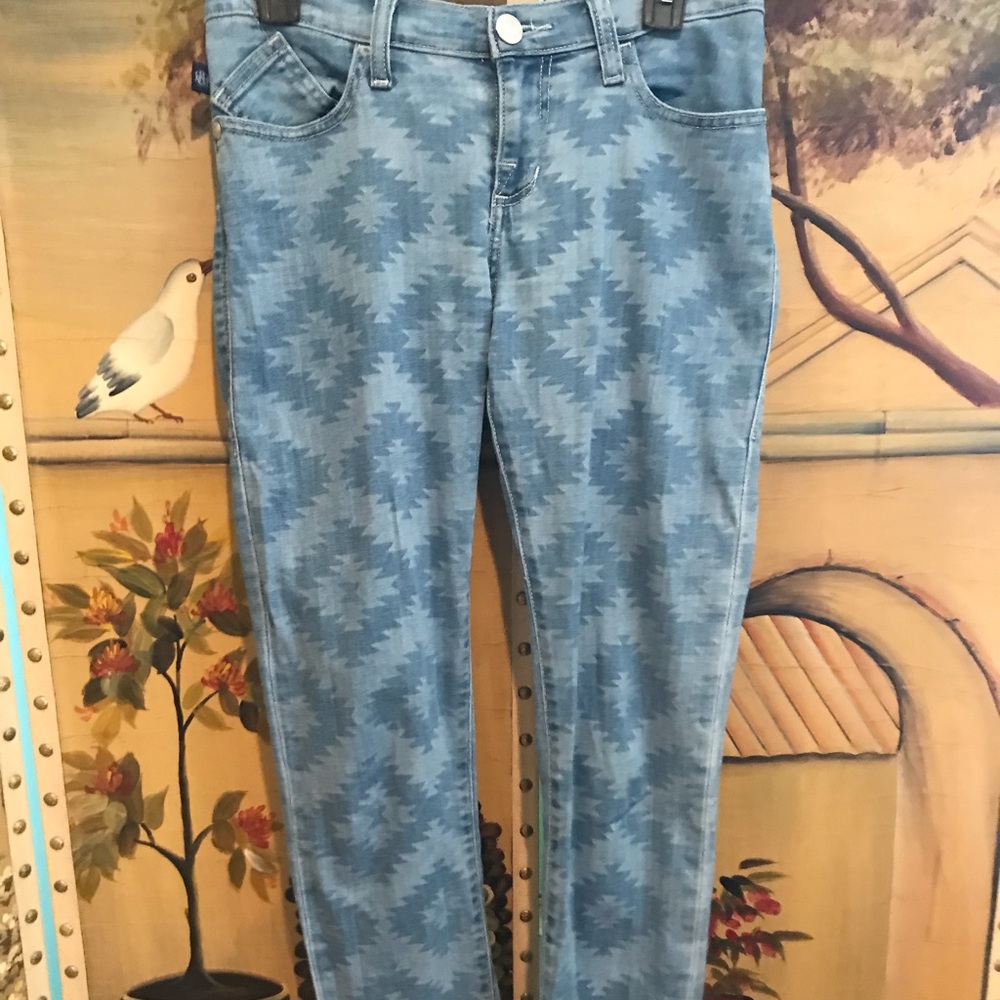 ⭐️ROCK REPUBLIC SKINNY Sz 8 AZTEC PRINT JEANS 👖